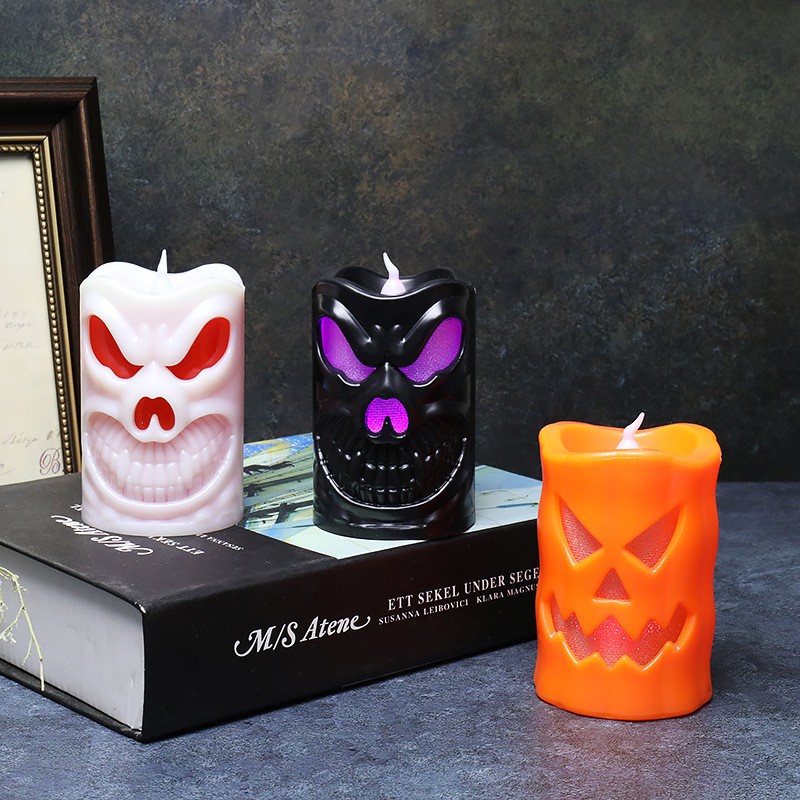 Lampu Lilin LED Motif Labu / Laba-Laba Untuk Dekorasi Halloween