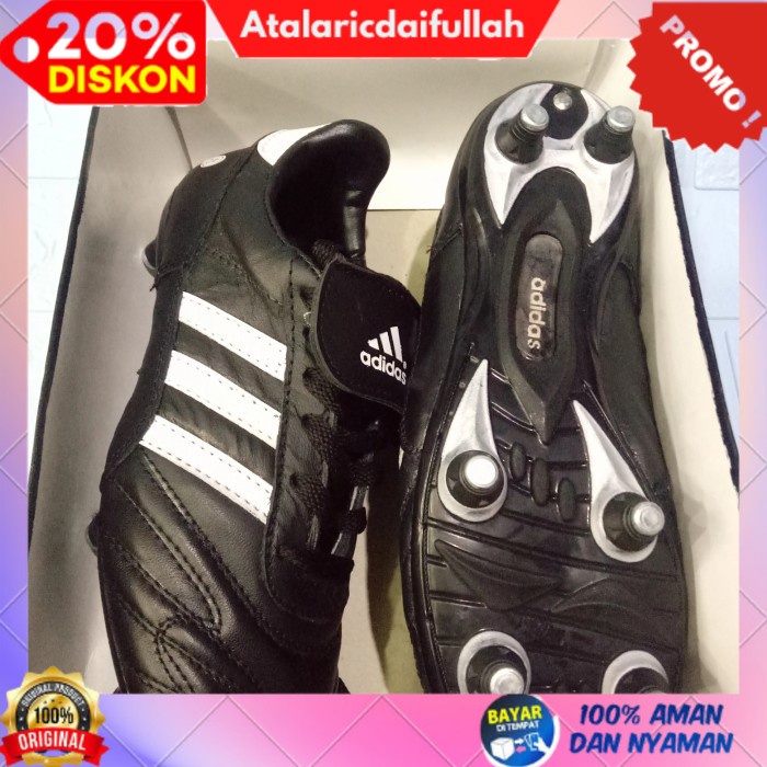 (BISA COD) sepatu bola pull besi asli kulit berkualitas - Hitam, 38