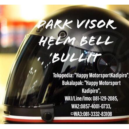 VISOR KACA HELM DARK SMOKE BELL BULLIT ORIGINAL FRANCE
