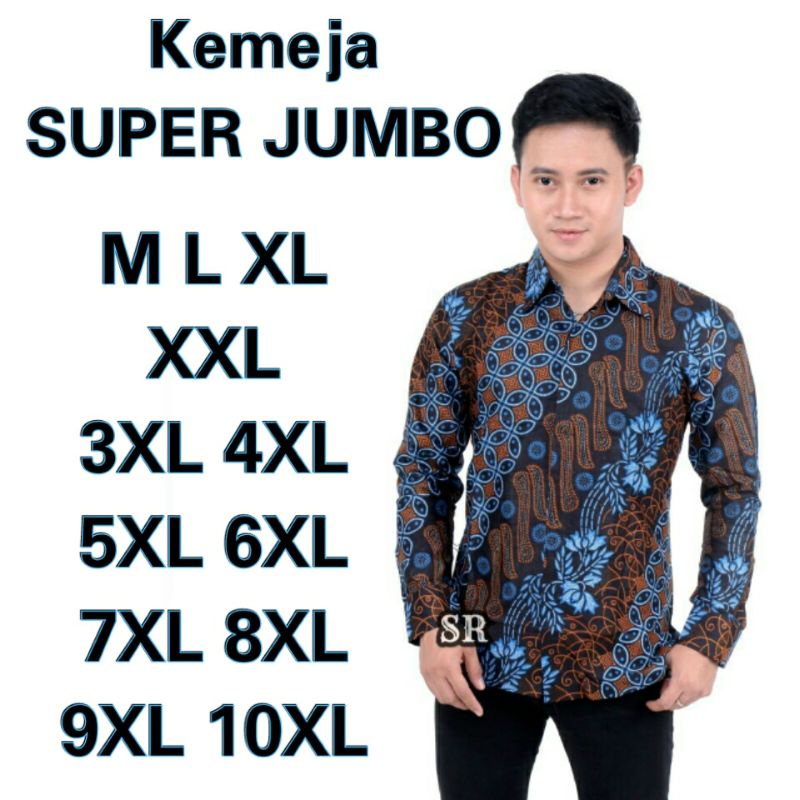 KJ7 Atasan pria | kemeja batik seno pria|kemeja SUPER JUMBO BIG SIZE | ukuran M-10XL | katun HRB kenongo