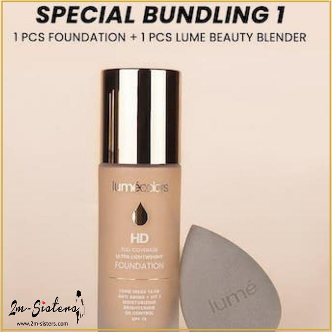 Paket Lumecolors Foundation Beauty Blender Anti Aging Bundling  Foundation