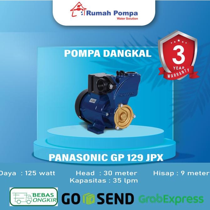 Mesin Pompa Air Panasonic GP 129 JPX TERHEBOH