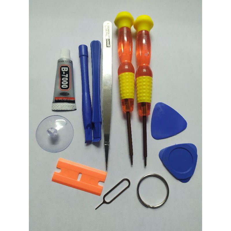 OBENG TOOLS SET OPENING 10 IN 1+LEM B7000 3ML+B7000 15 ML+T7000 15 ML ORIGINAL