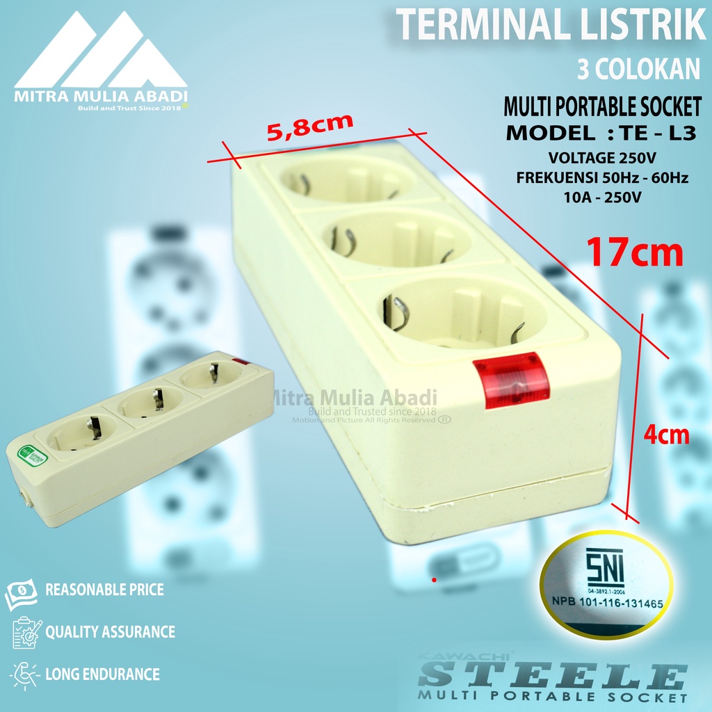 Terminal 3 Lubang Kawachi KUNINGAN TE-L3 250V 10A