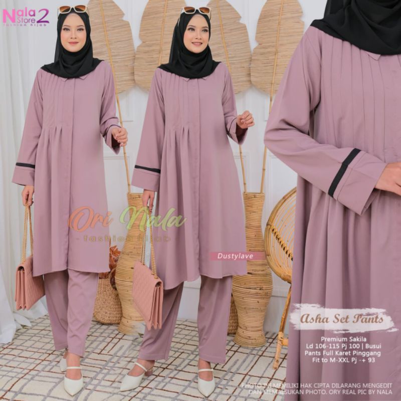 ASKA SET PANT ORINNY NALA. set long tunik wanita