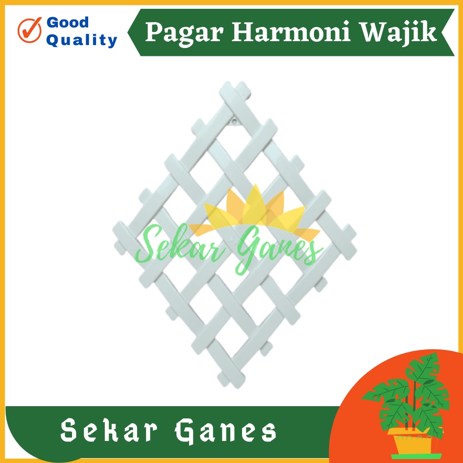 Pagar Wajik Harmoni Putih Ornamen Bunga Vas Wajik Pagar, Jaring, Rambatan Plastik Ukuran Kecil Sedang Besar untuk Bunga Hias Artificial Hiasan Ruang Tamu Dinding Home Grosir Murah Wajik Putih / Breket/ Tatakan/ Pagar Plastik/ Bunga Plastik/ Rumput Plastik