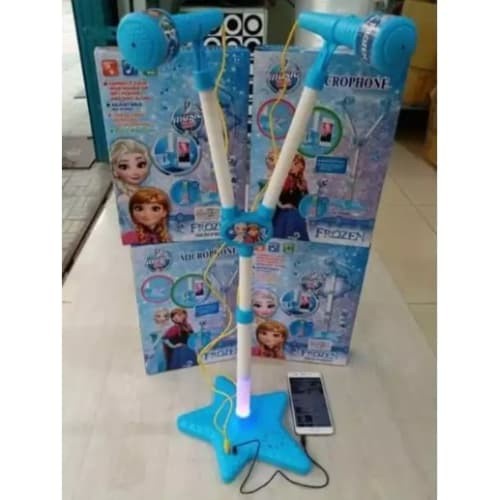 MAINAN ANAK STANDING MIC DOUBLE FROZEN ELSA 2 TIANG