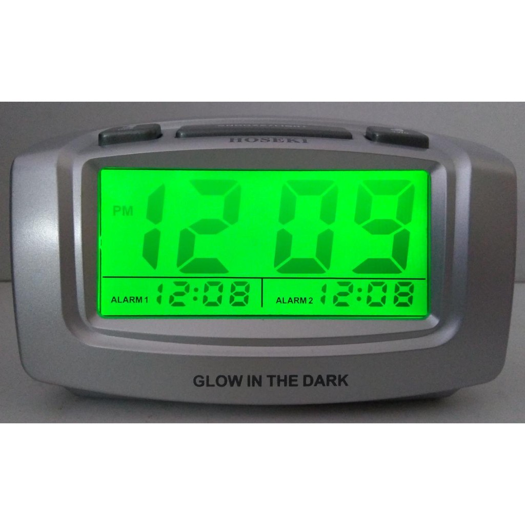 Digital Alarm Clock Auto Glows in the Dark Hoseki H-2197