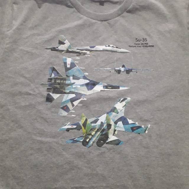Kaos gambar pesawat Sukhoi