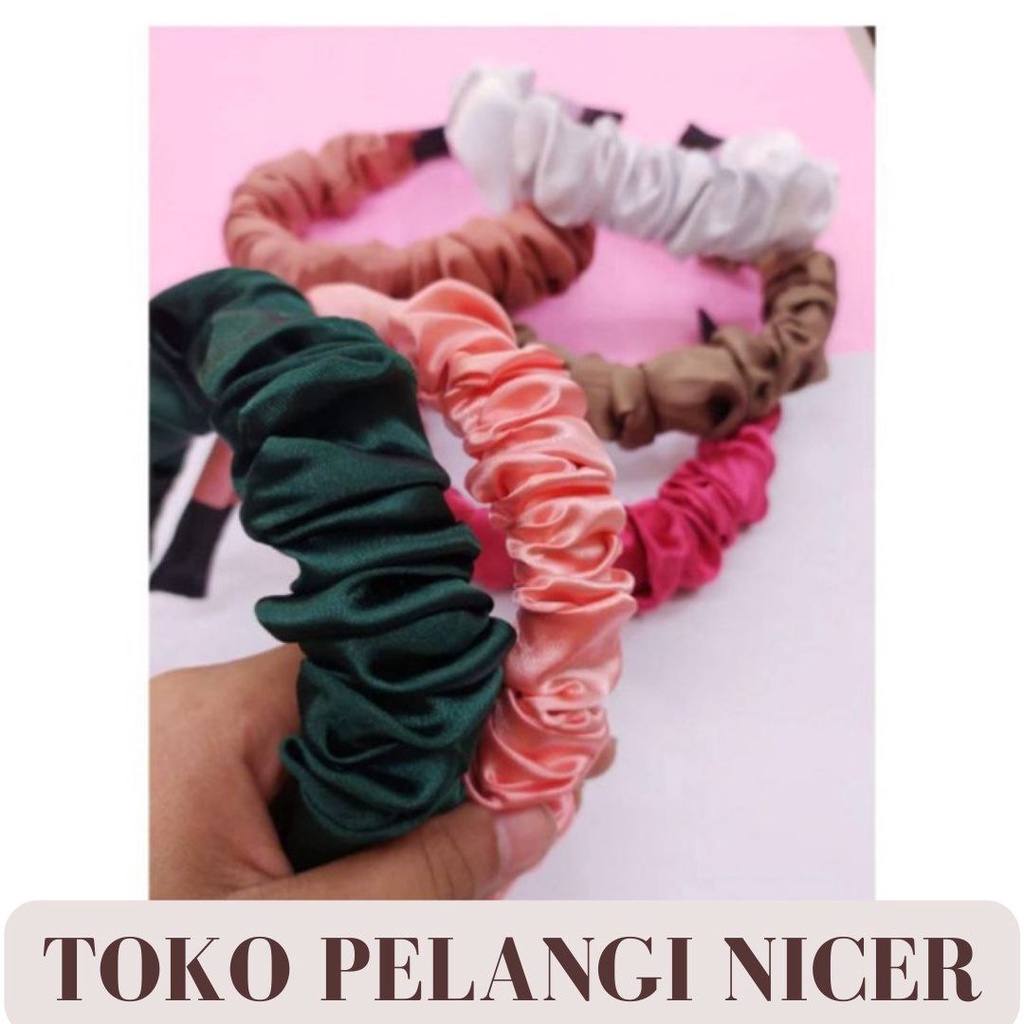 Headband Bando Wanita Bando scrunchie Bandana Wanita Style Korea- Bendo Kain Kedut