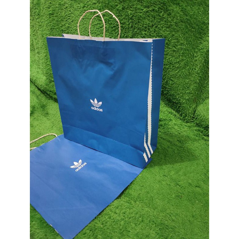 

100pcs Paper bag Adidas reuseable paperbag recycle Adidas Tote bag kertas lipat kado SIZE L large