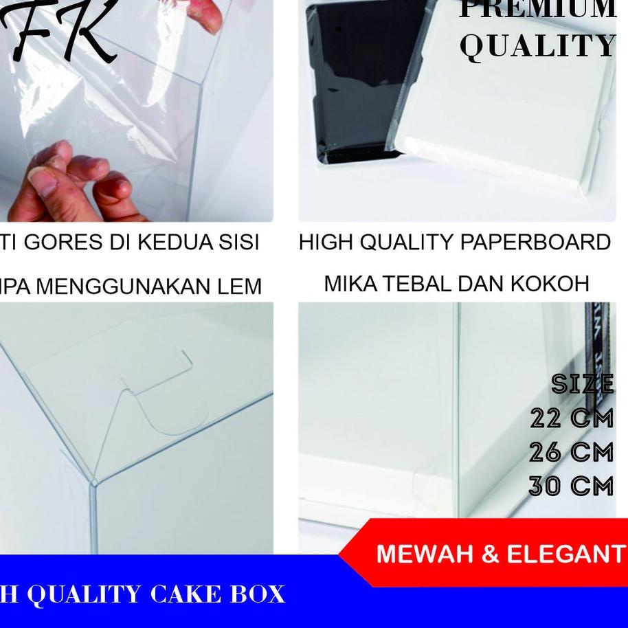 

✤ Cake Box Transparan Kotak Kue Transparan Dus Kue Transparan Uk. 26 CM ➸