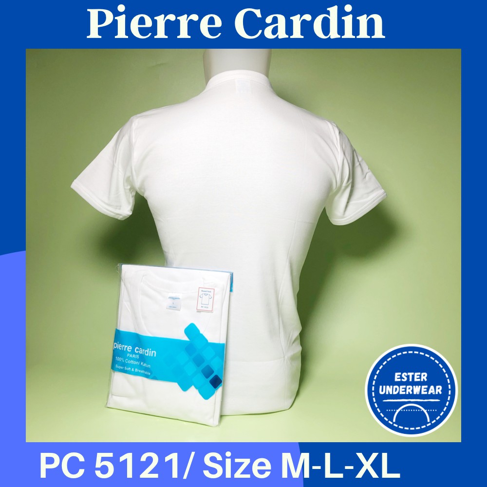 Kaos Oblong PIERRE CARDIN 5121 ROUND NECK PUTIH ISI 1 PCS