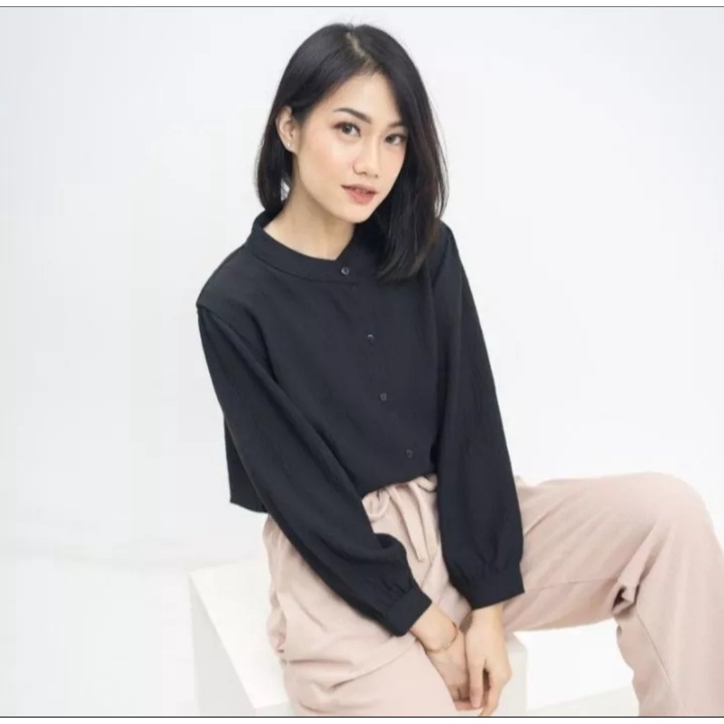 NEW BLOUSE RARA crinkle terbaru basic kemeja