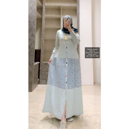 gamis jeans ori syaina by s-mut original semut reseller by inayah