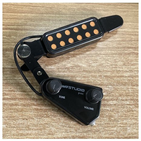 [GITAR] - taffSTUDIO Pickup Gitar Akustik 12 Hole dengan Tone Volume Control - P-011 - Black