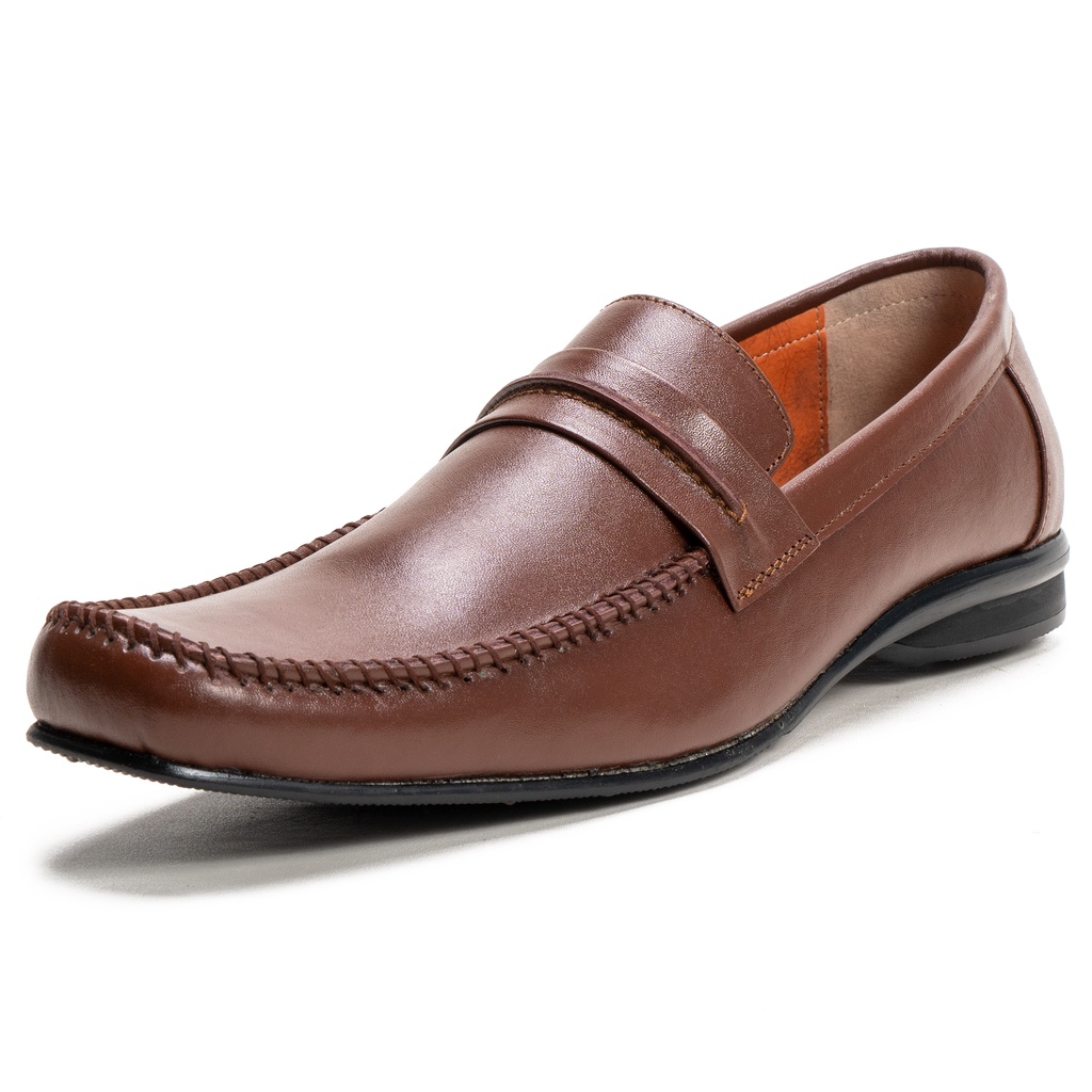 Sepatu Pantofel Slip On Pria Formal Kulit Asli M9604