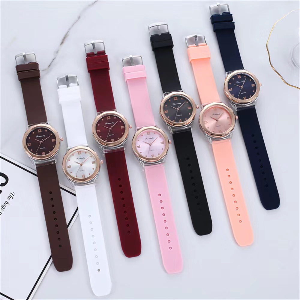 Jam Tangan Wanita Analog Quartz Romawi Dial Bulat Terbaru Korean Import