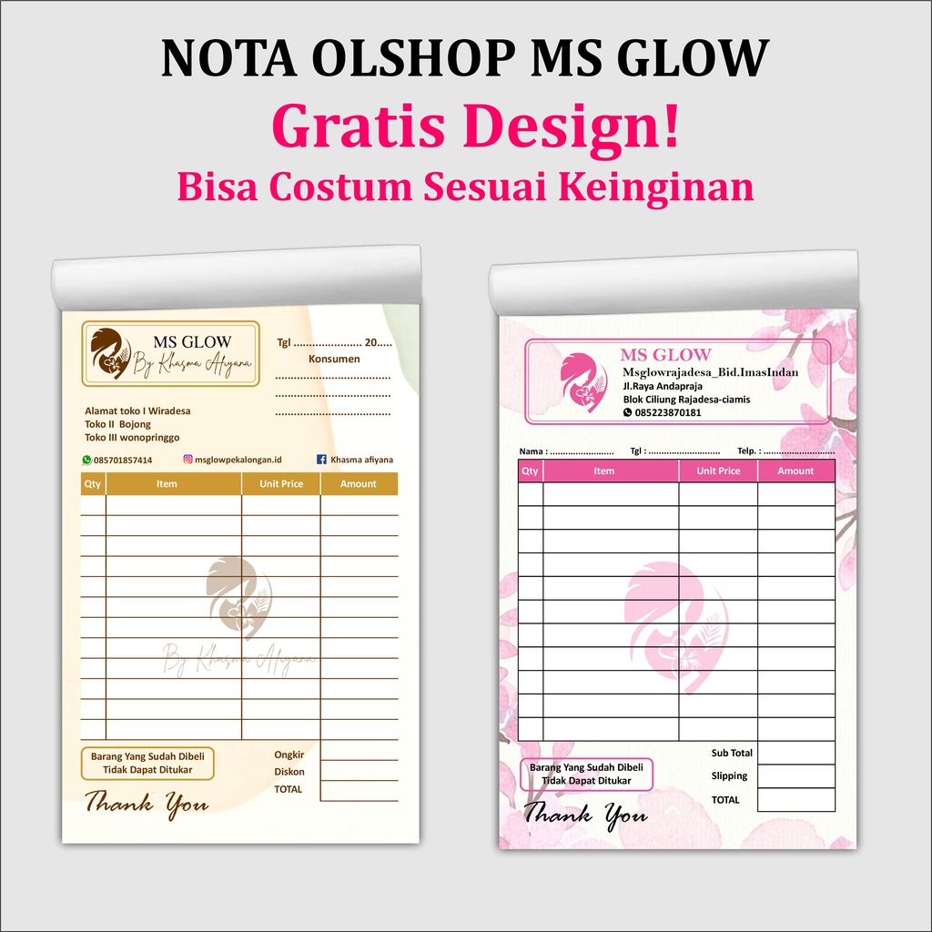 

nota olshop costum free design