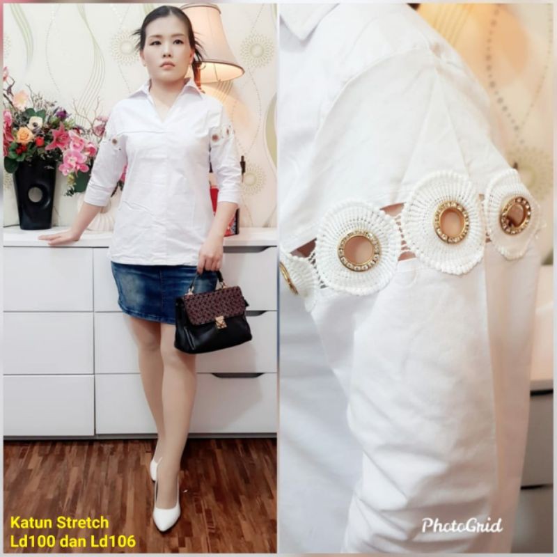 Blus Putih katun stret
