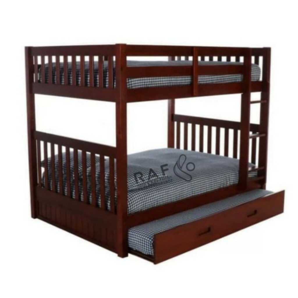 Tempat Tidur Anak 3 Tingkat Kayu Jati