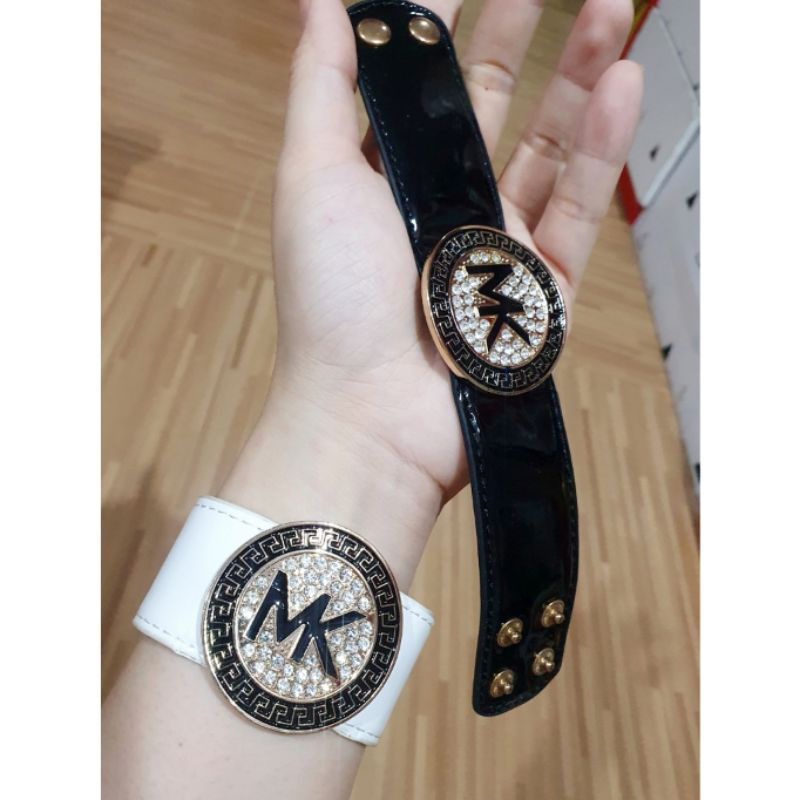 Gelang Kulit Mk Hitam Premium quality Gelang branded wanita kualitas import 88701