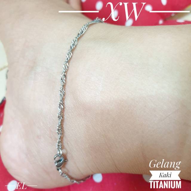 Gelang Kaki Silver Titanium (4 Model)