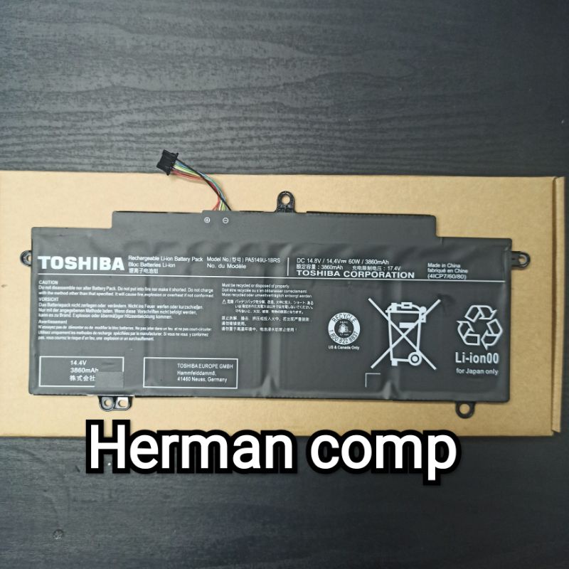 Original Baterai Toshiba PA5149U-1BRS 14.8V/14.4V 3860mAh 60Wh