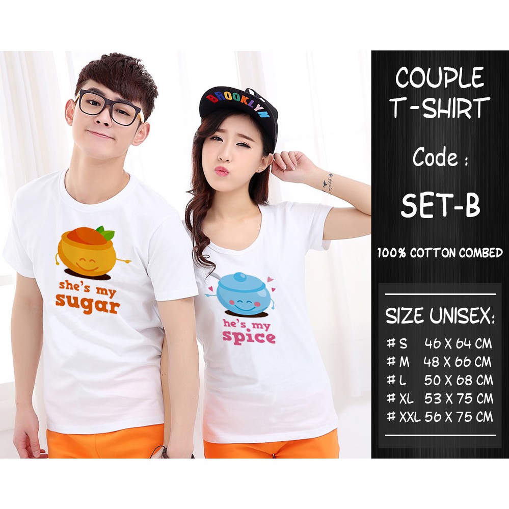 [FREE NAMA !!]  Kaos Couple Premium Quality - Get 2pcs!!