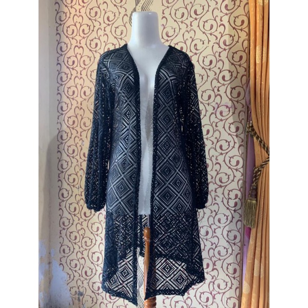 cardigan brokat lengan panjang wanita