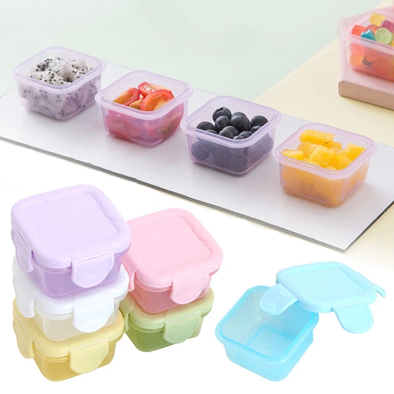 1PC 5*5*4cm Mini Kitchen Refrigerator Storage Box Plastic Food Container Keeping Fresh Fridge Organizer