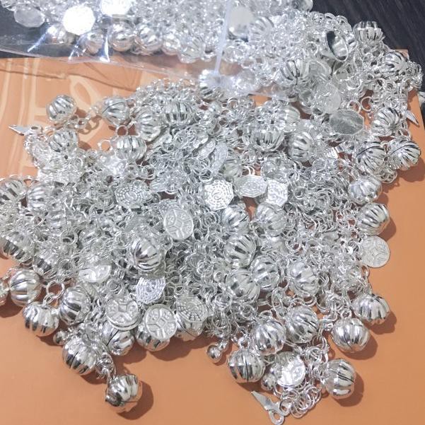 DI-253>> Gelang kaki bayi perak pakwa lonceng labu