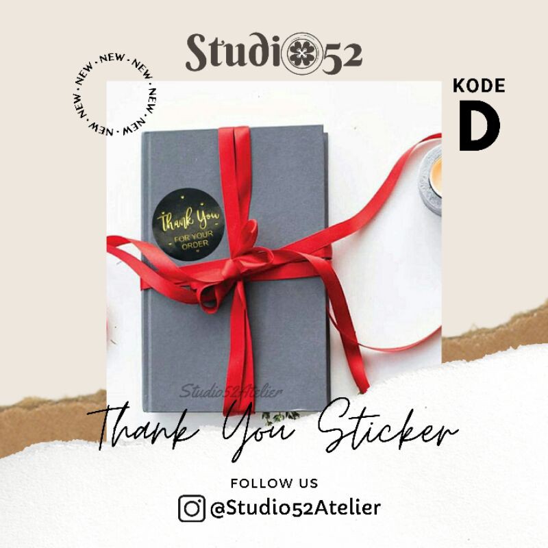 

Sticker Thank You Gold Stiker Terima Kasih Emas Stiker Online Shop Hitam Sticker Handmade