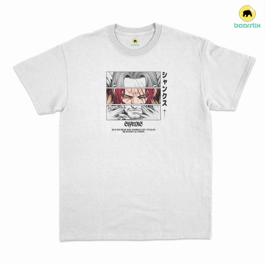 T-SHIRT SHANKS ONE PIECE - KAOS STREETWEAR ANIME - BAJU UNIQLO X ONE PIECE - KAOS WIBU