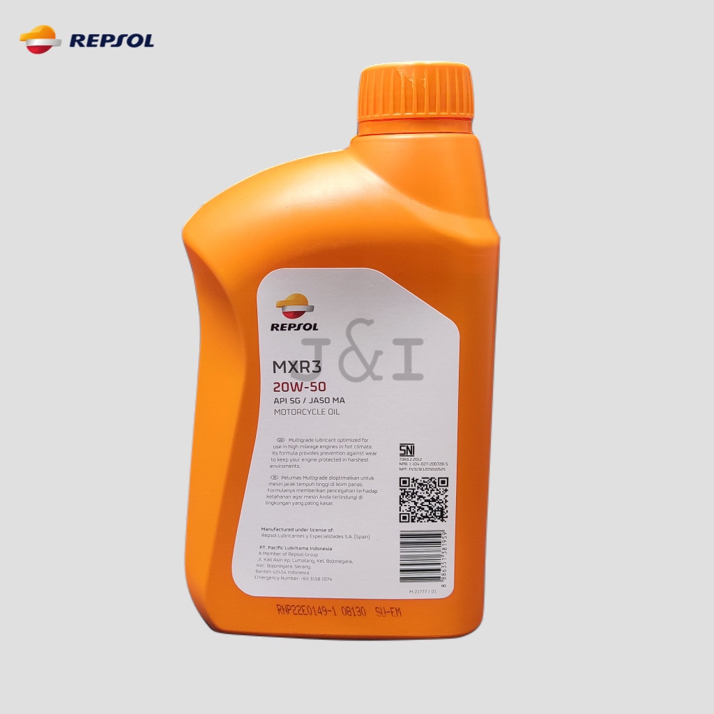 Oli Repsol MXR 3 20W-50 API SG JASO MA 1 Liter