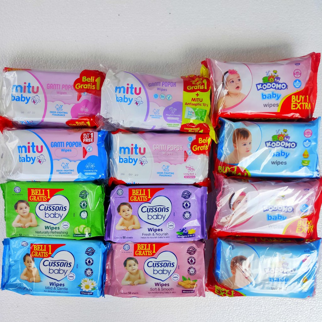 Tissue Basah Mitu Baby Kodomo Cussons Baby Wipes (buy 1 get 1)