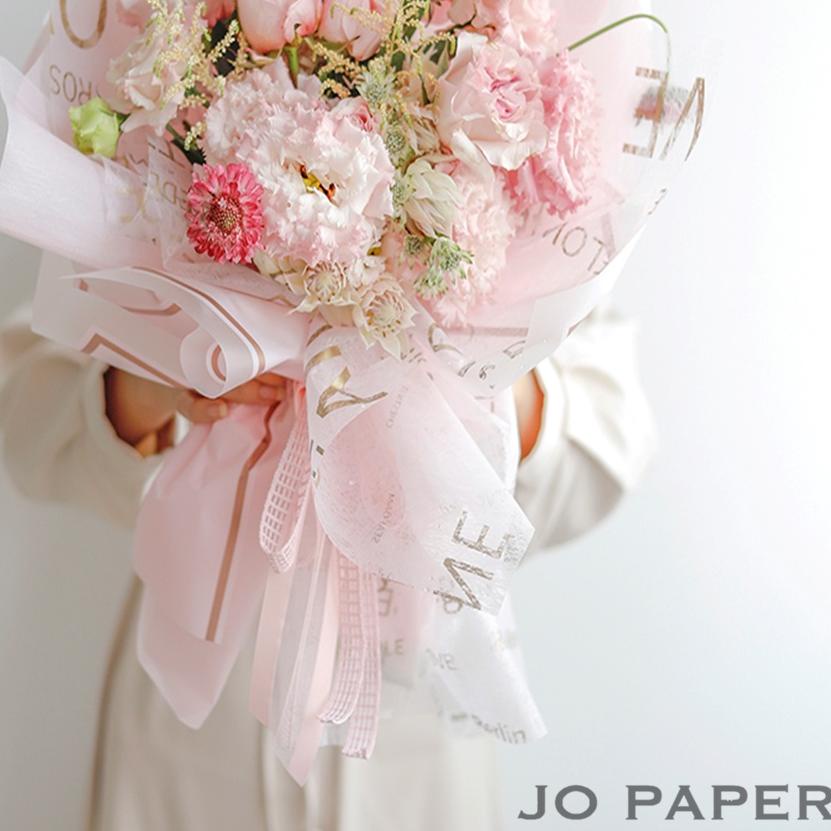 

[20 LEMBAR] Flower Wrapping Paper Varian List Gold Frame Transparan Kertas Buket Bunga Cellophane Florist Kertas Kado