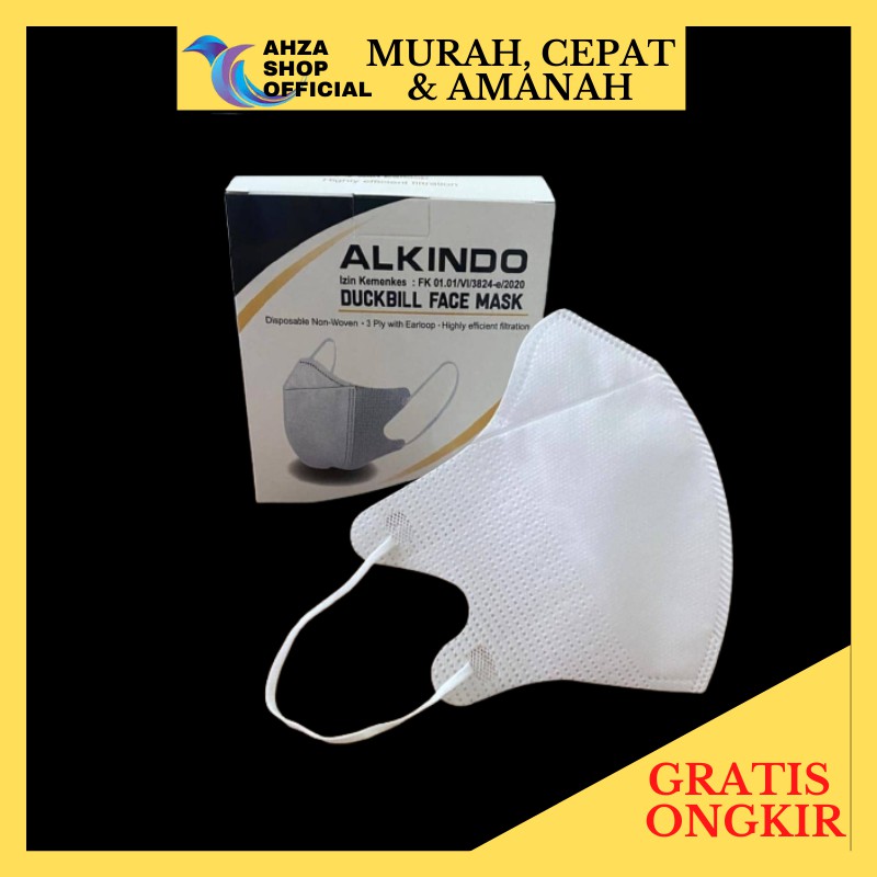 Masker Duckbill Putih 1 Box 50 pcs ada Garisnya Seperti Sensi