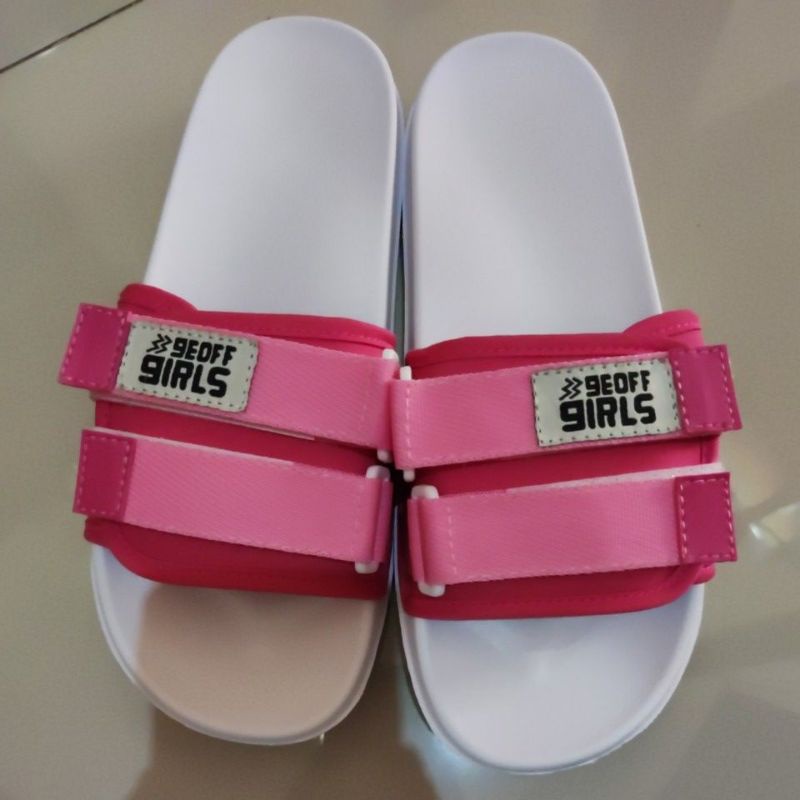 geoff max girls official freddo  sendal sandal  wanita girls pink white slipper