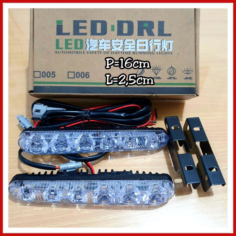 Lampu Led DRL 6 Titik Nyala Putih Universal