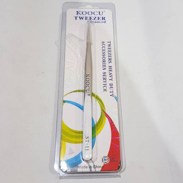 PINSET TWEEZERS STAINLESS KOCCU ST-11 LURUS