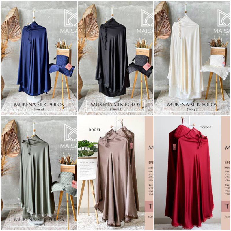 BEST SELLER | Mukena Ivory Putih Tulang/ Maisara Polos Teal / Mukena Silk Lembut Jumbo Maisara Premi