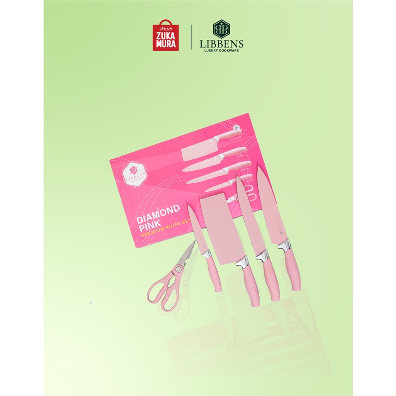 LIBBENS Premium Diamond Knife Set Pink