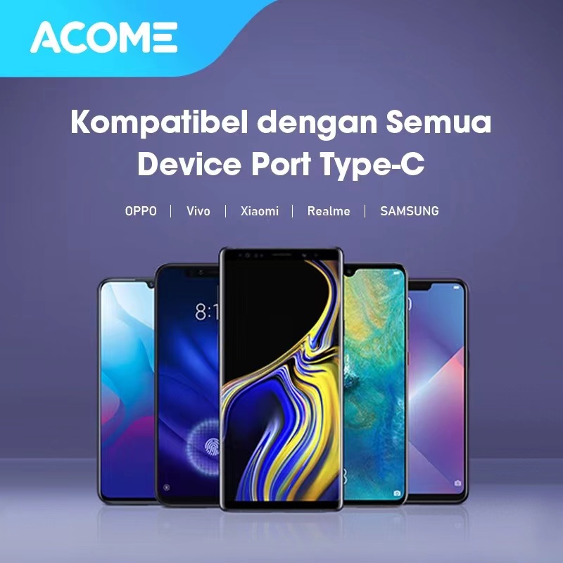 ACOME AWC010S Kabel Data Gaming Type C Fast Charging Gaming Cable QC 3.0 3 A Garansi 1 Thn