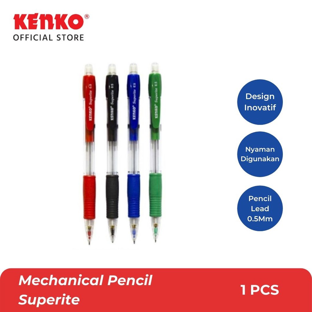 

KENKO MECHANICAL PENCIL/Pensil Mekanik MP-SUPERITE (0.5Mm)Random Color