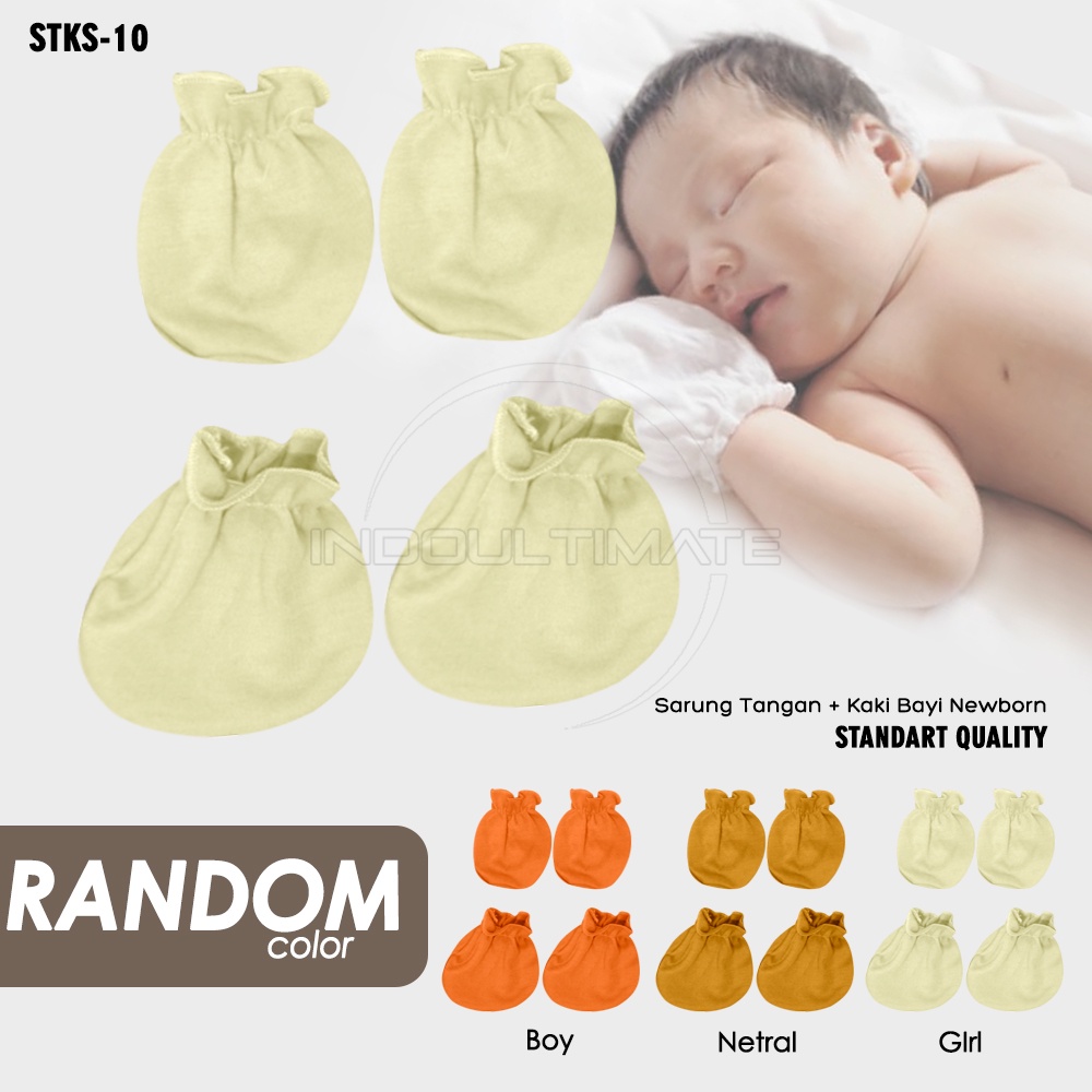 1 Set Sarung Tangan +  Sarung Kaki Bayi STKS-10 Pelindung Tangan Bayi Pelindung Kaki Bayi