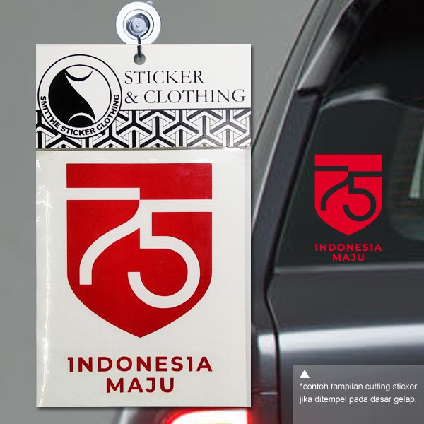 Stiker 75 Tahun Indonesia Logo HUT RI Cutting Sticker untuk aksesoris Mobil Motor