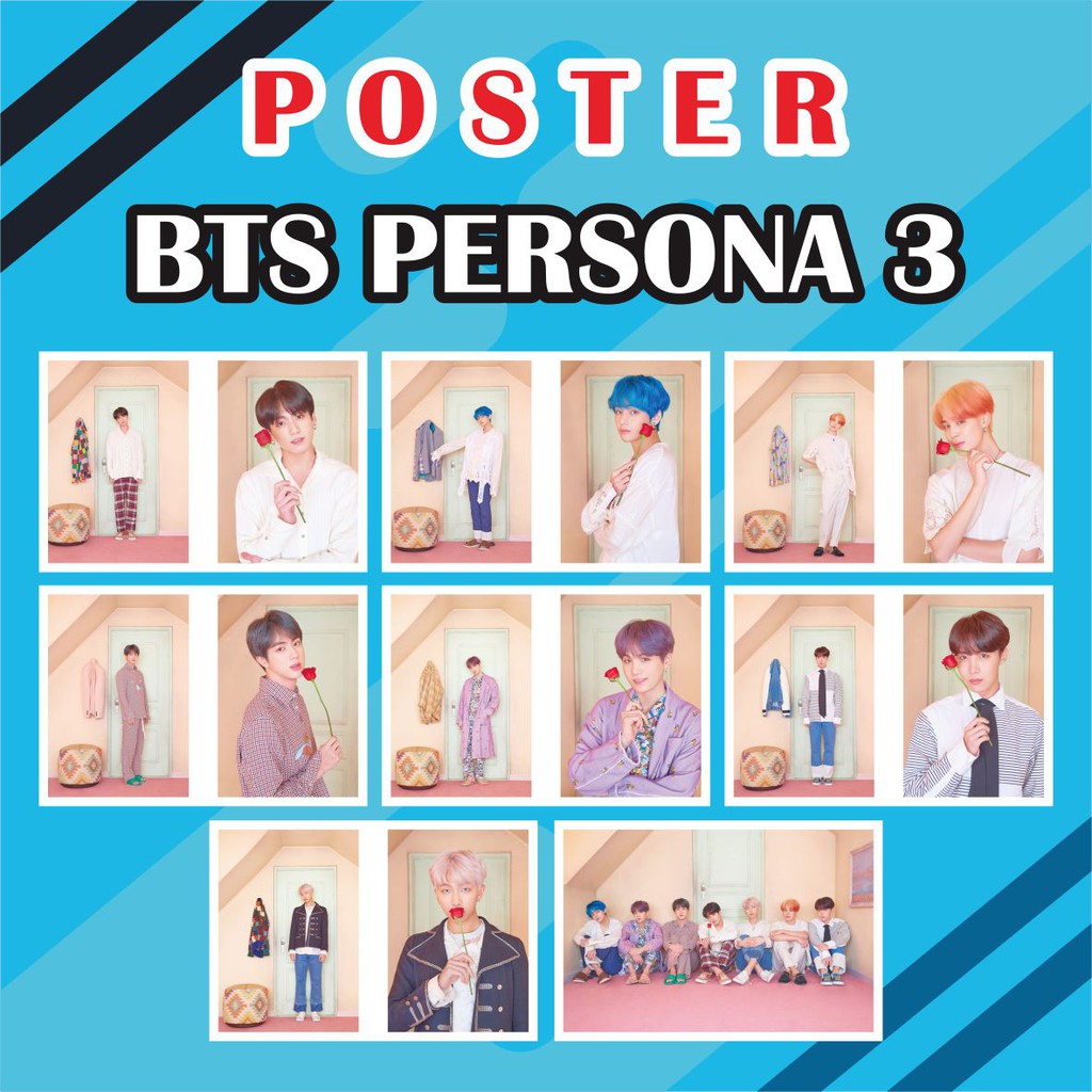 Poster BTS PERSONA 3 - Jungkook V Jimin Jin Suga Rm Jhope