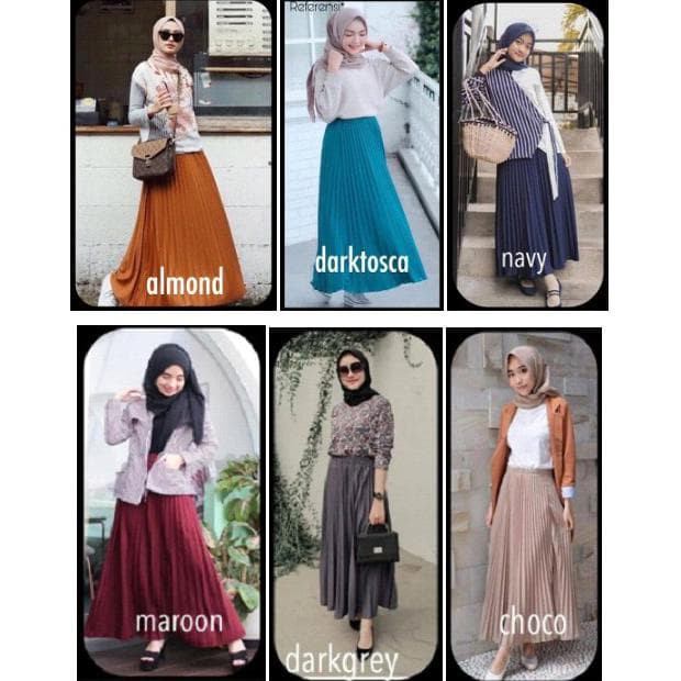 ( BAYAR DI TEMPAT )ROK PLISKET PANJANG PREMIUM TEBAL MURAH - ROK  WANITA MUSLIMAH