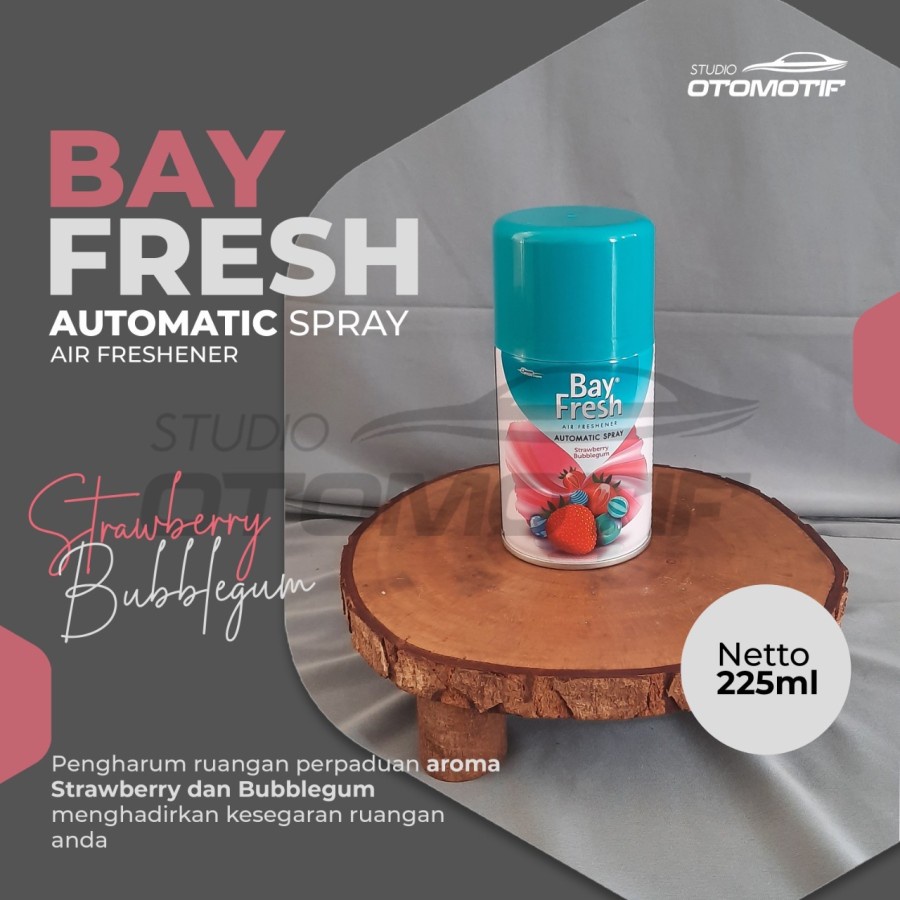 BAYFRESH MATIC SPRAY STRAWBERRY BUBBLEGUM REFILL PENGHARUM MATIC 225ML